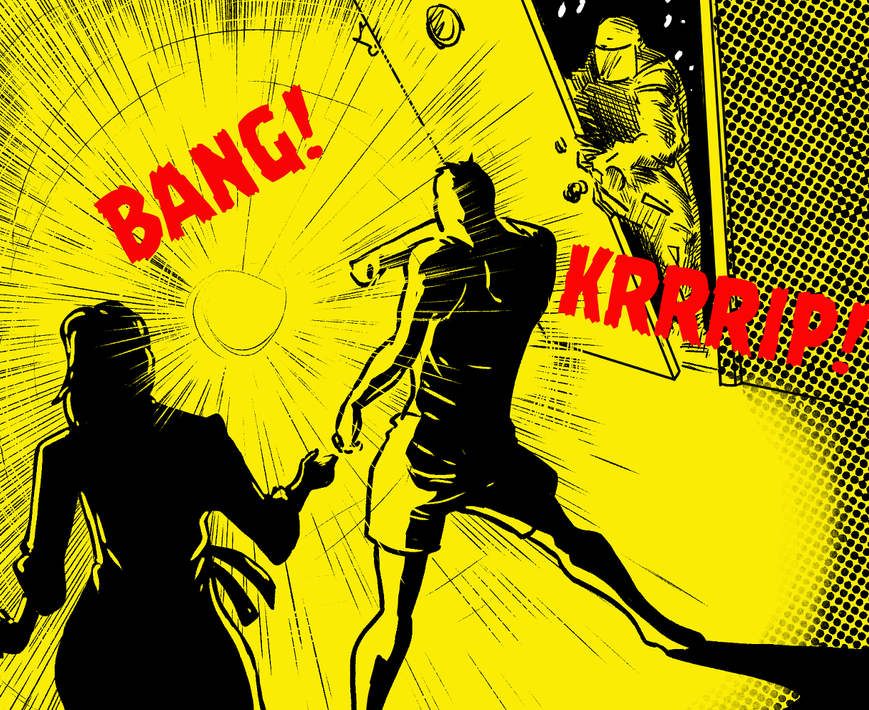 The cover art for the episode No-Knock Policing from the comics series Threat Quotient, which is number 20 in the series