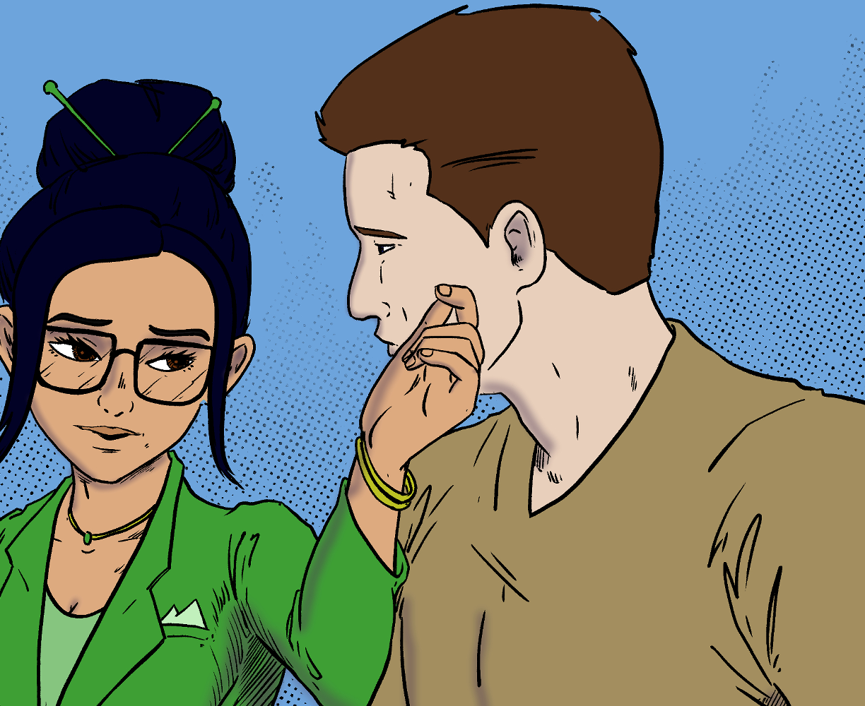 The cover art for the episode Ironic Allies from the comics series Threat Quotient, which is number 22 in the series