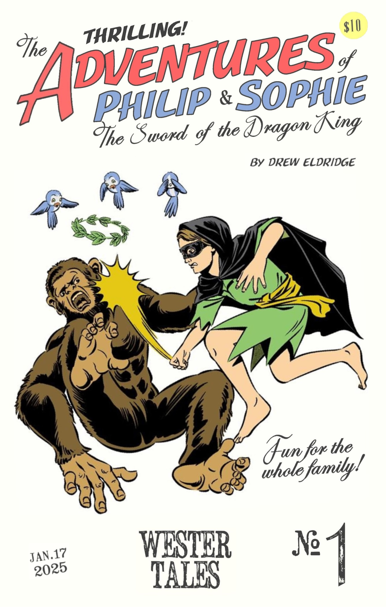 The cover art for the episode Chapter 1 from the comics series The Adventures of Philip and Sophie, which is number 1 in the series