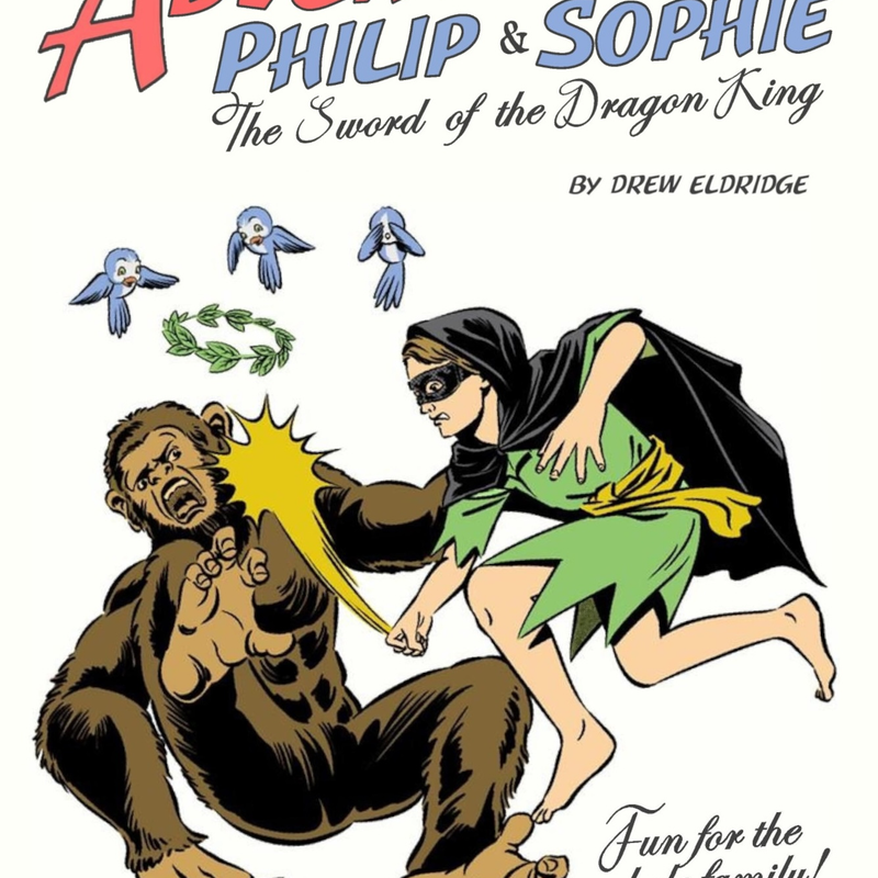 The frontpage cover art for the episode Chapter 8 from the comics series The Adventures of Philip and Sophie, which is number 8 in the series