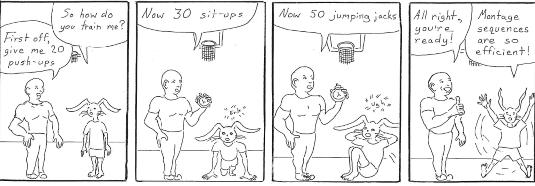 obligatory montage sequence panel 1