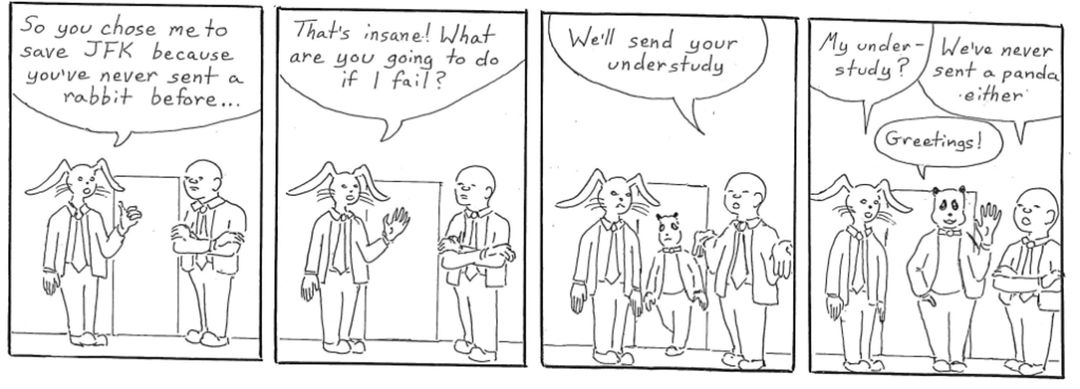 his name is Pandy.  Sandy Panda. panel 1