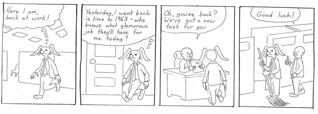 here i am, back at work! panel 1