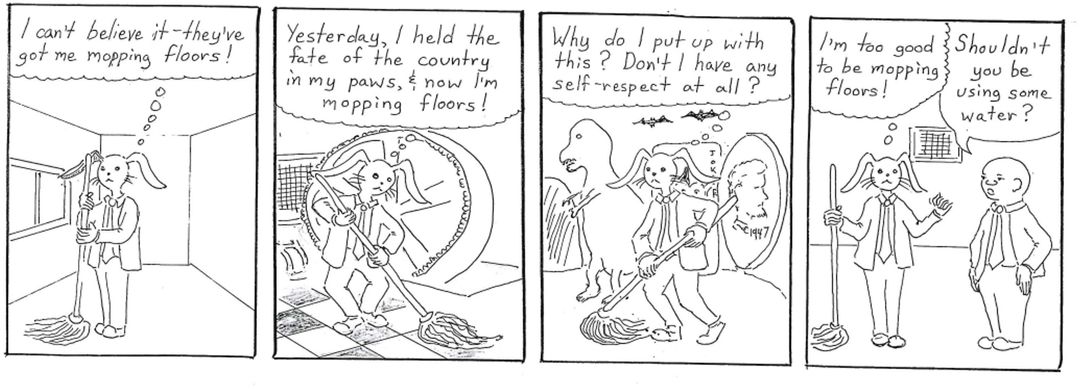 i'm too good to be mopping floors! panel 1