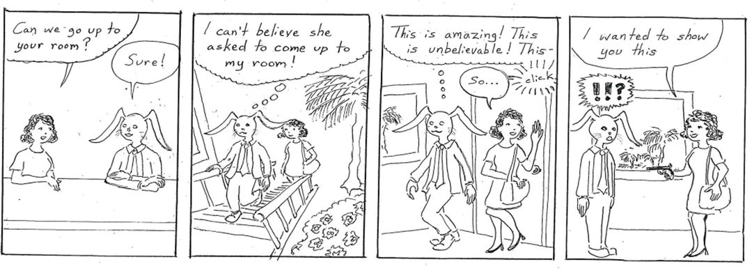 can we go up to your room? panel 1