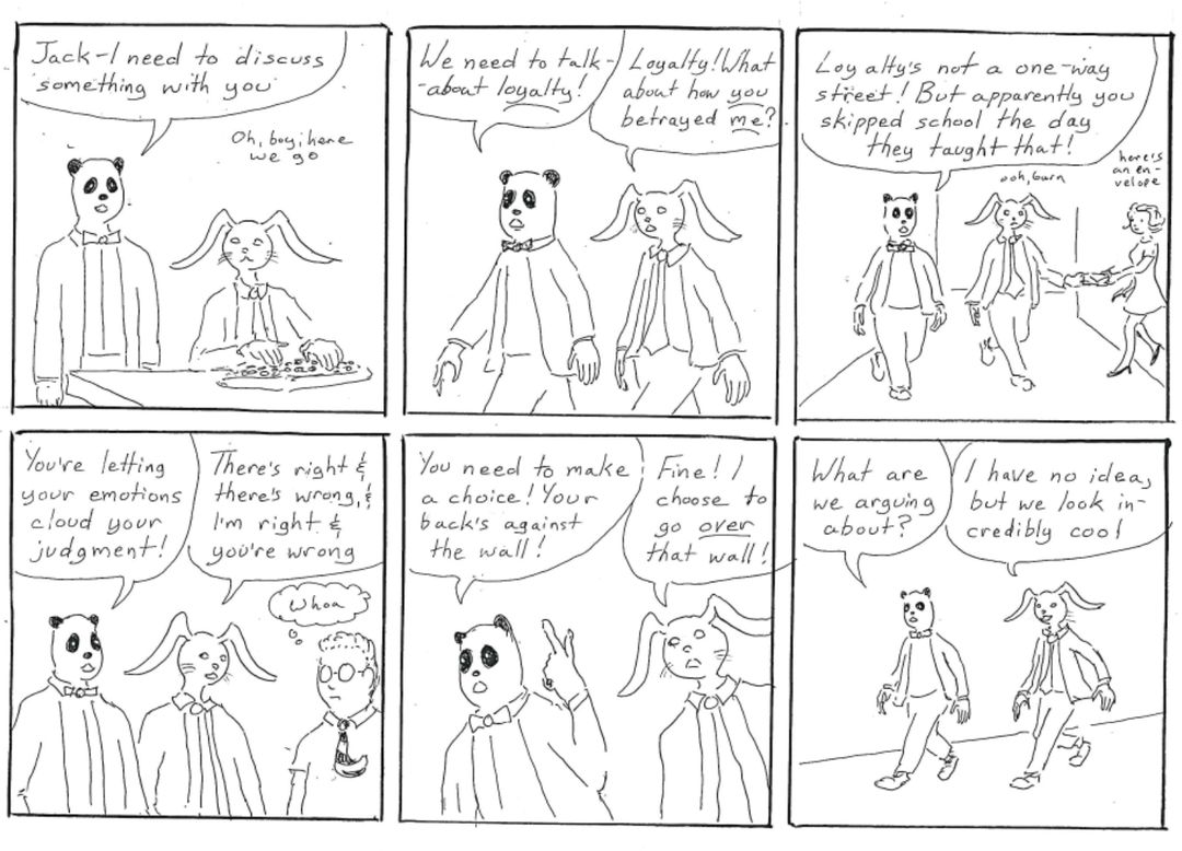 homage to aaron sorkin! panel 1