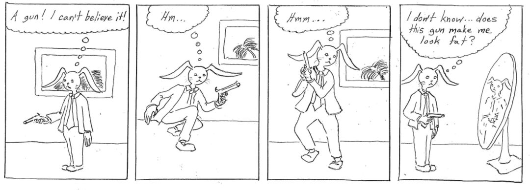 the gun makes the rabbit panel 1