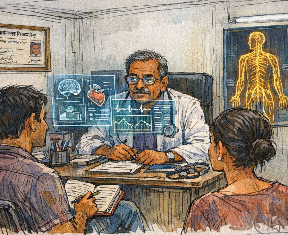 The cover art for the episode The Seventh Death from the comics series Mumbai Singularity, which is number 1 in the series