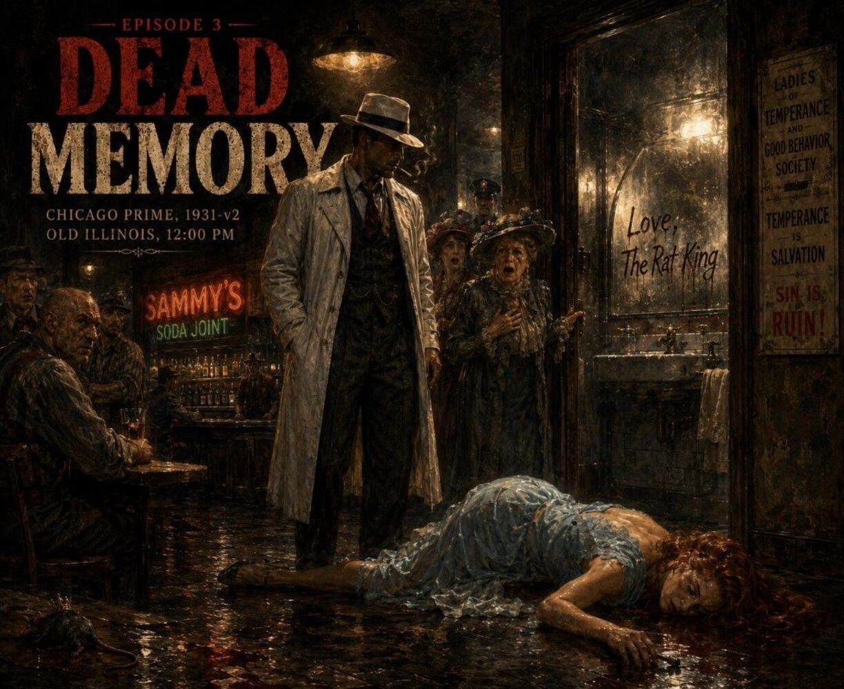 The frontpage cover art for the episode Episode 3: Good Behavior from the comics series Dead Memory: A Mercury Jones Mystery, which is number 3 in the series
