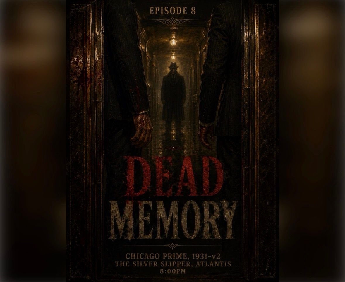The frontpage cover art for the episode Episode 8: Rock and Rumble from the comics series Dead Memory: A Mercury Jones Mystery, which is number 9 in the series