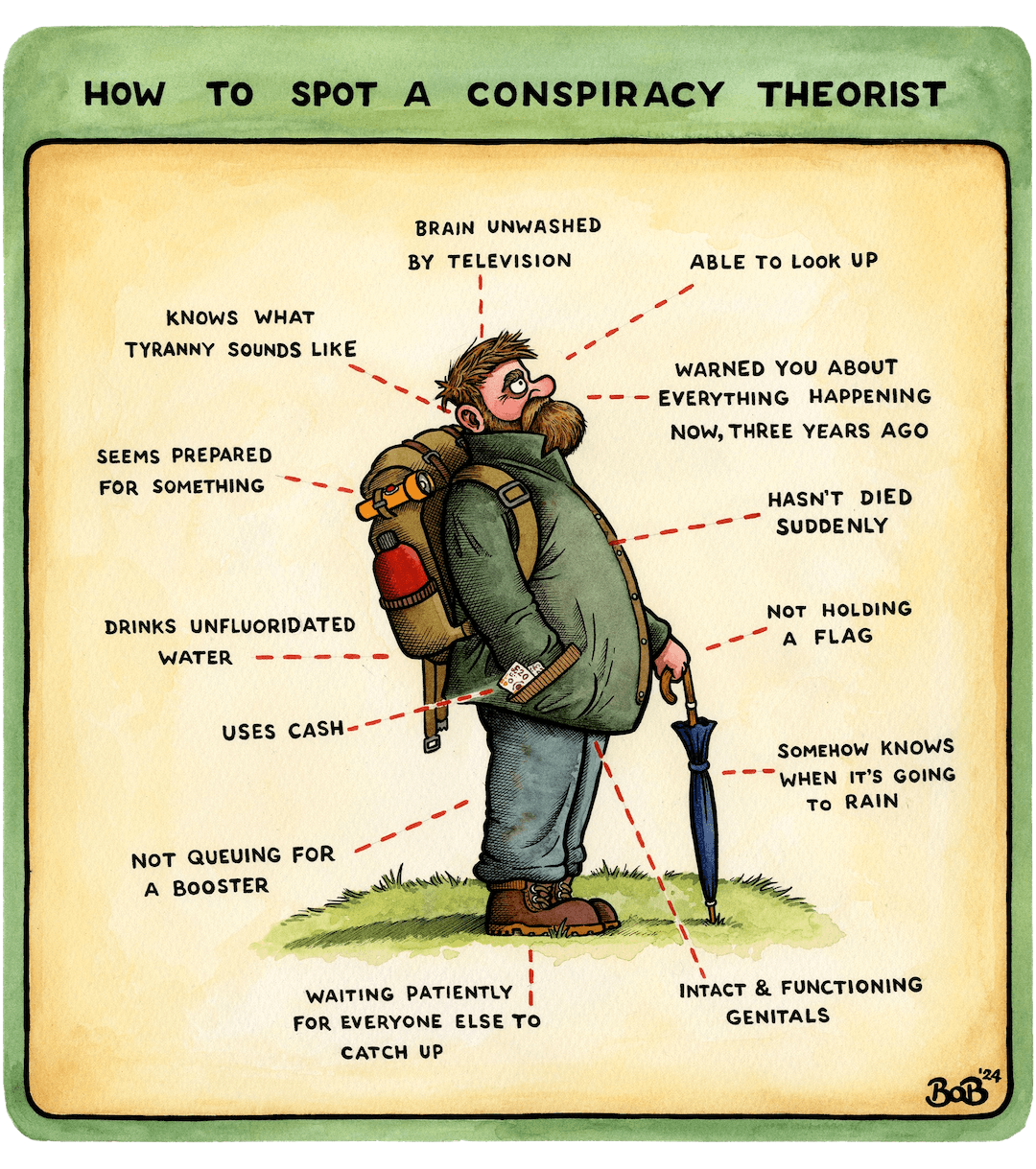 How To Spot A Conspiracy Theorist panel 1