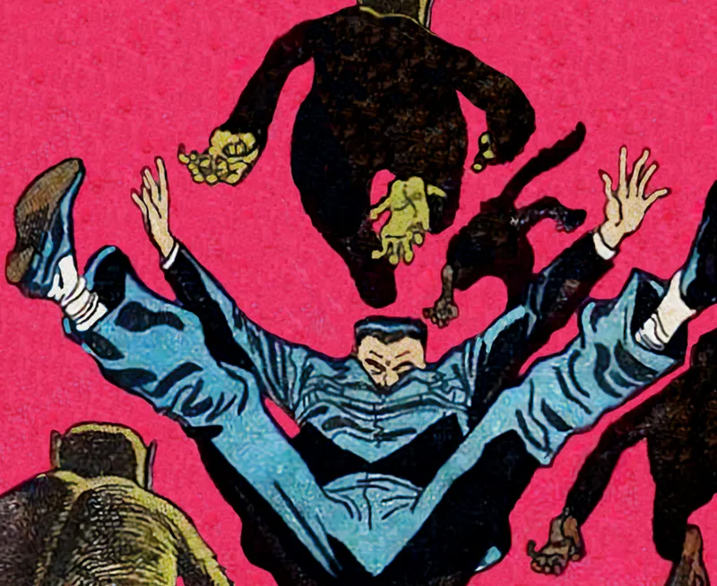 The frontpage cover art for the episode Flyboy in Monkey Business 3 from the comics series Chuck Dixon Presents: Adventure, which is number 118 in the series