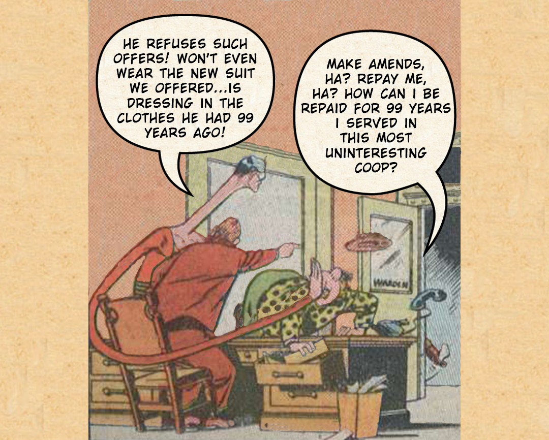 Plastic Man, 99 years #1 - A Century of Vengeance panel 9