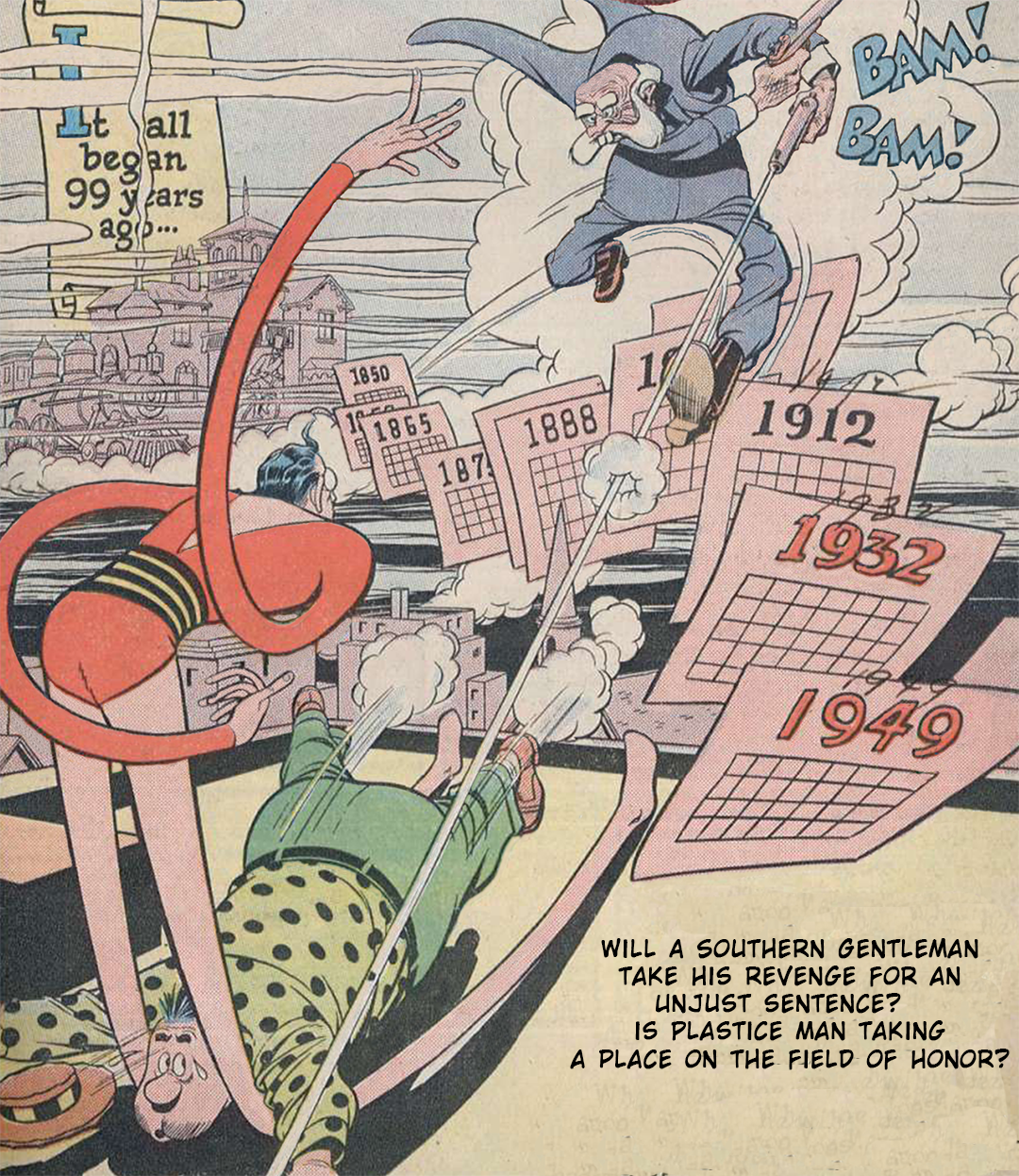 Plastic Man, 99 years #1 - A Century of Vengeance panel 4