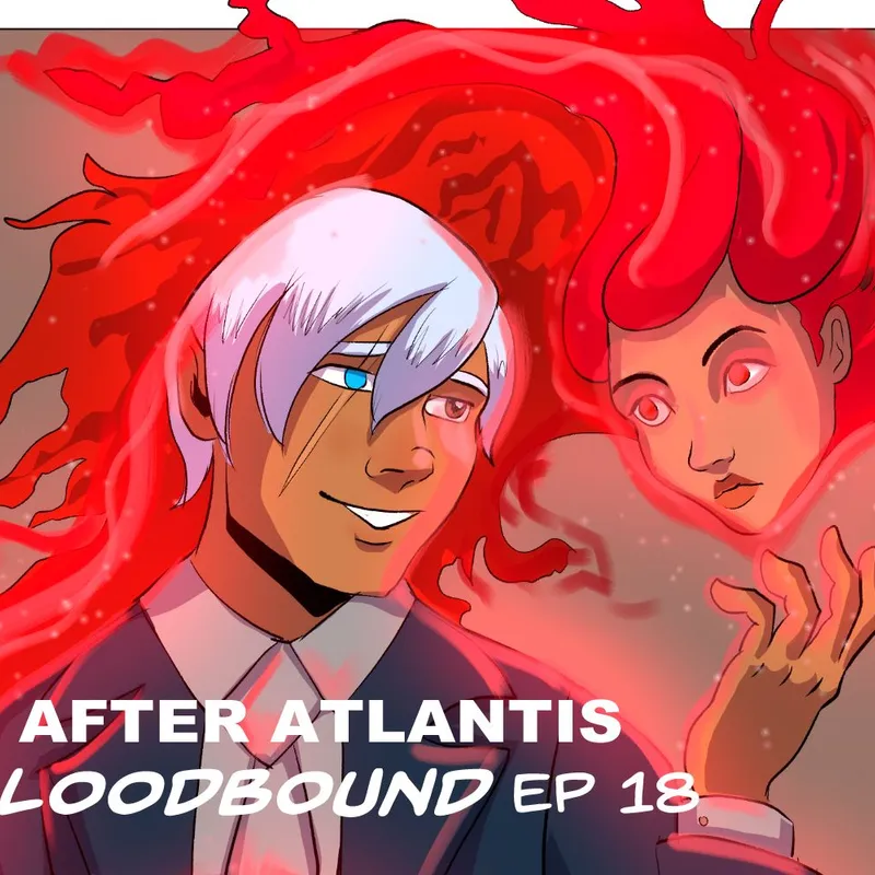 The frontpage cover art for the episode Youre Hired from the comics series After Atlantis, which is number 18 in the series