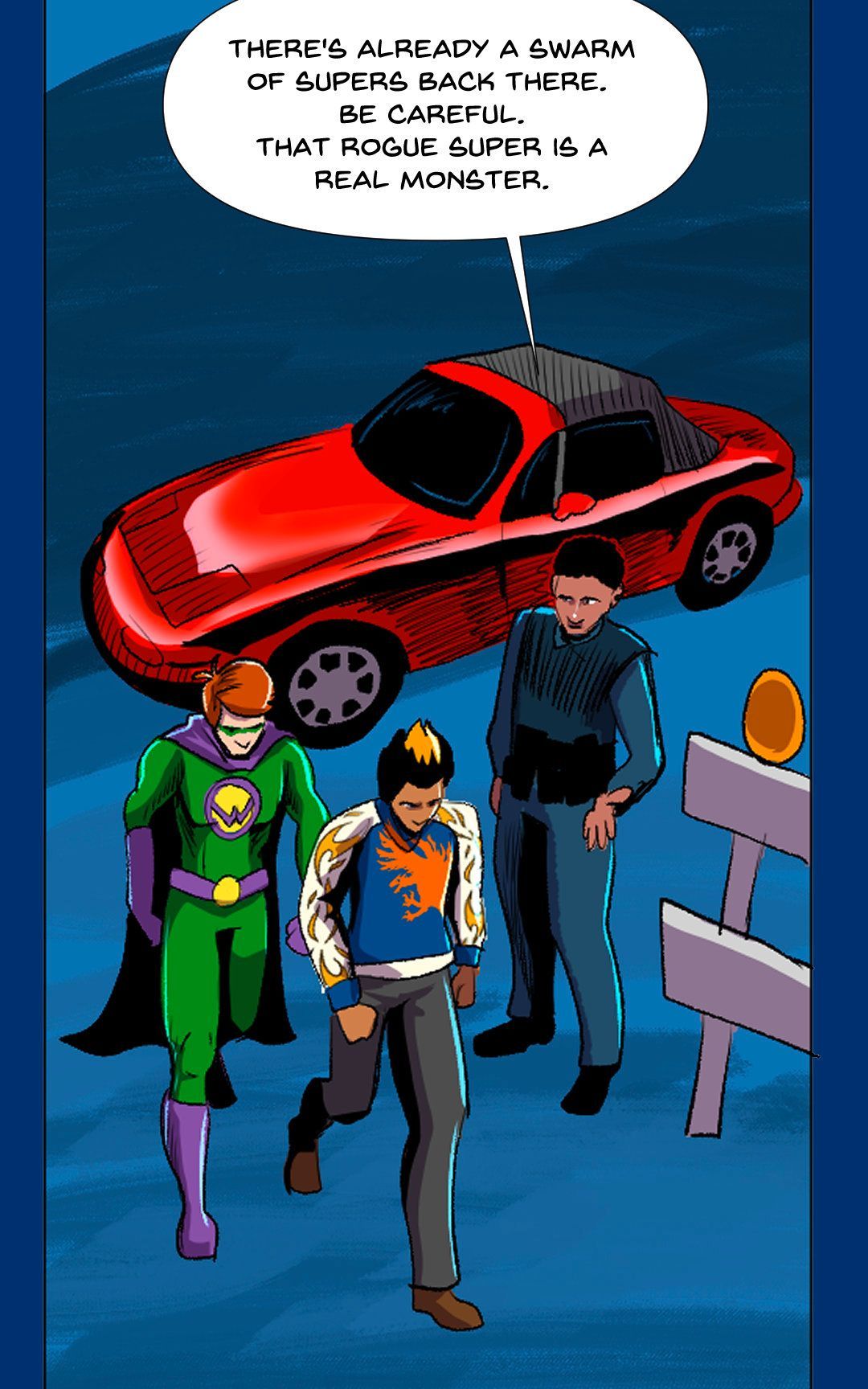 Superhero Antics panel 7