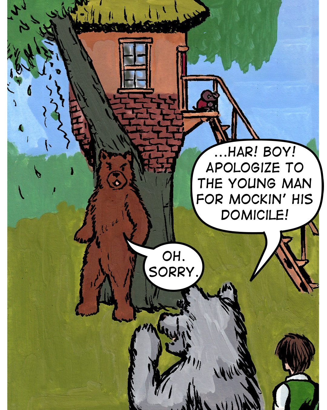 Stop mockin' his domicile! panel 19