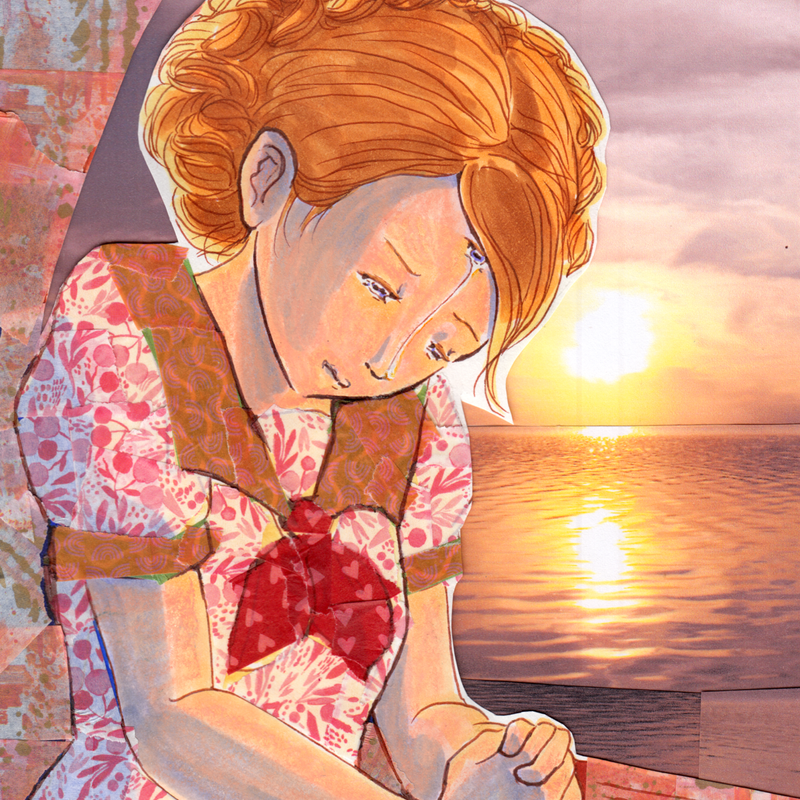 The frontpage cover art for the episode All Thy Billows and Thy Waves 3 from the comics series Paper Doll Veronika, which is number 170 in the series