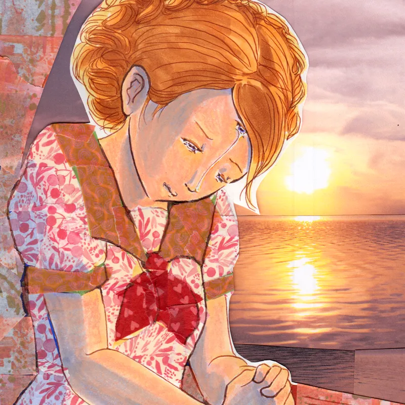 The frontpage cover art for the episode All Thy Billows and Thy Waves 3 from the comics series Paper Doll Veronika, which is number 170 in the series