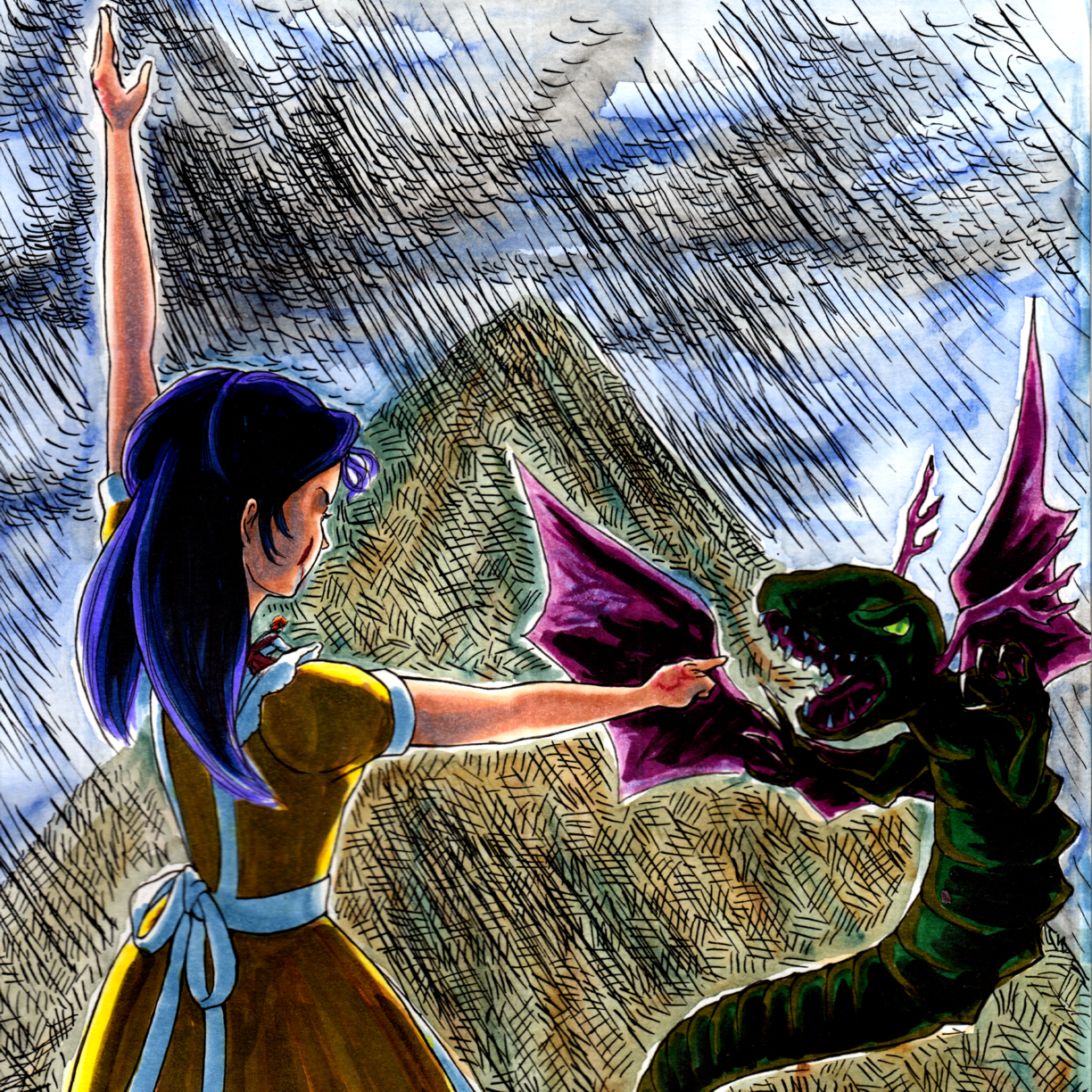 Dragon of the Depths vs Girl a mile high 3 episode cover