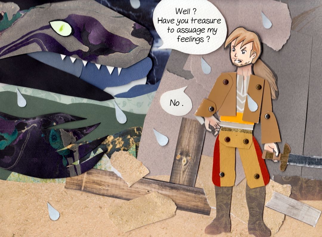 Dragon of the Depths vs Girl a mile high 2 panel 1