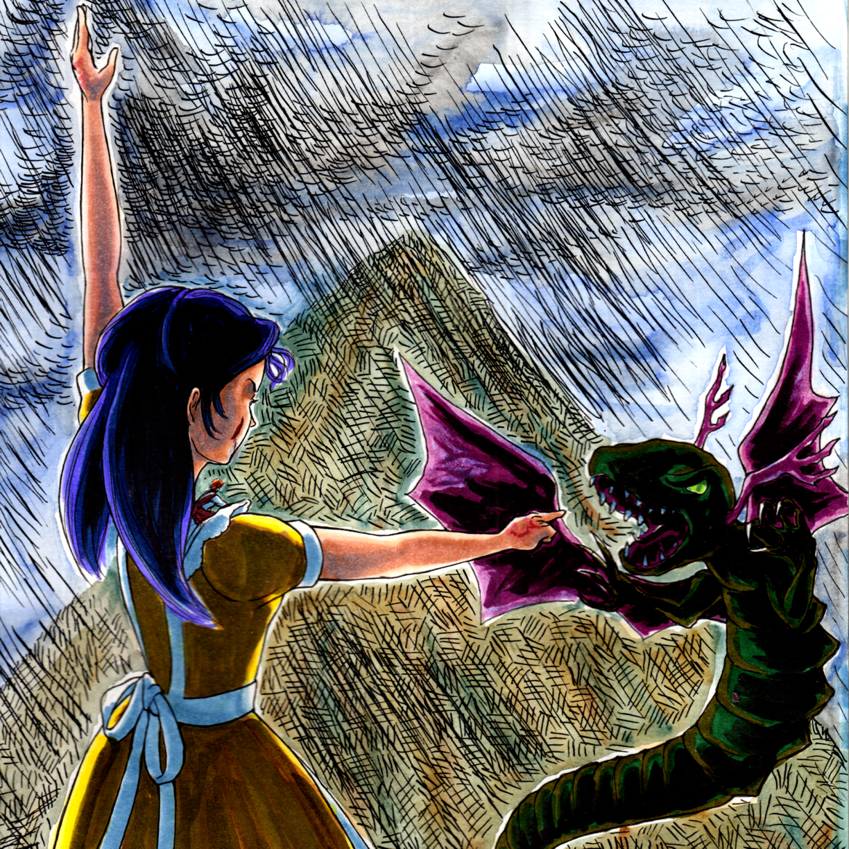 Dragon of the Depths vs Girl a mile high 4 episode cover