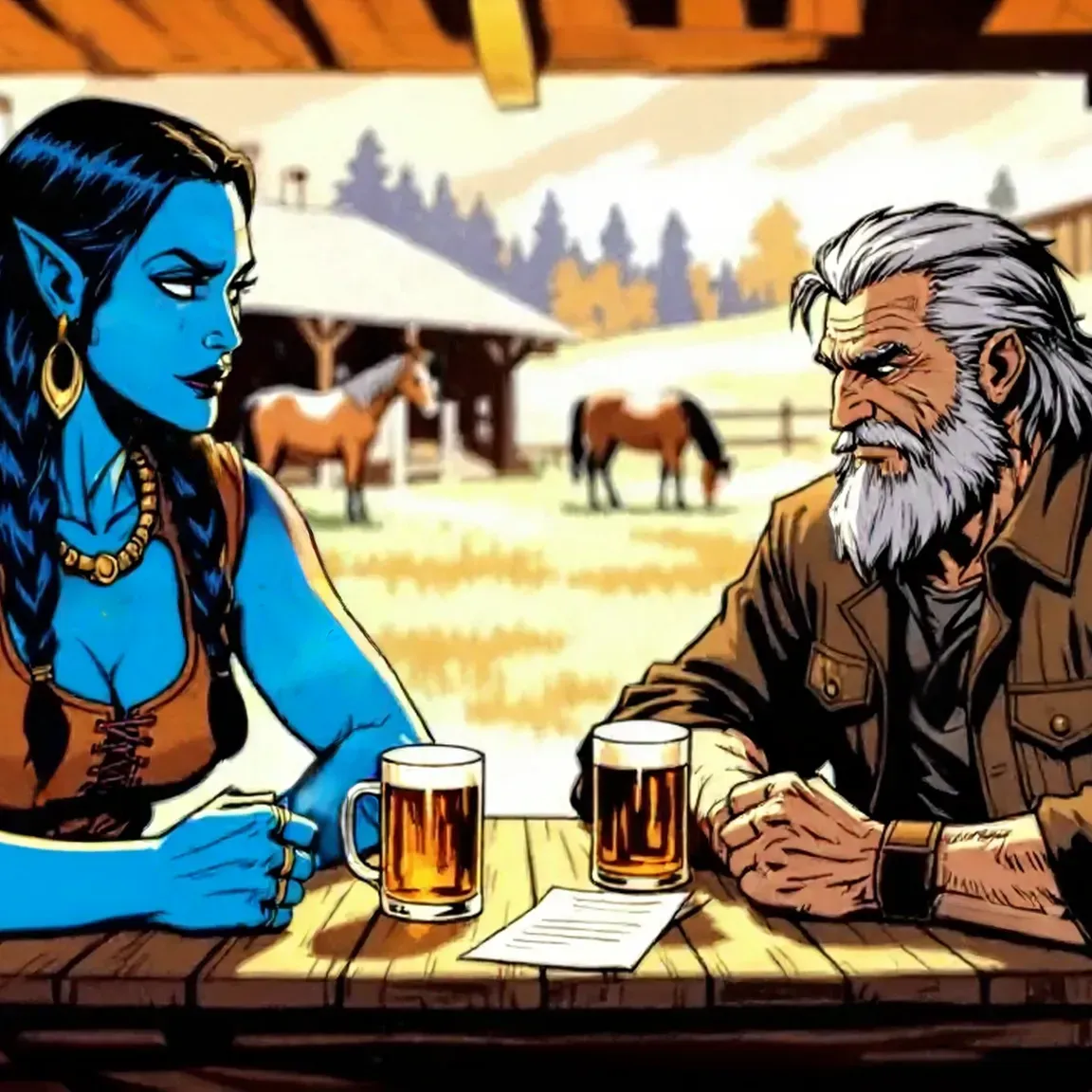 The cover art for the episode Owning the Future from the comics series Three of Cups, which is number 56 in the series