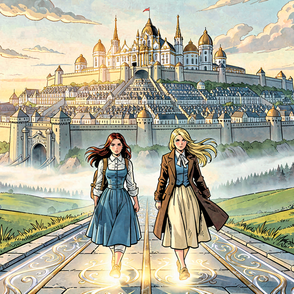 The frontpage cover art for the episode Safe Travels from the comics series Three of Cups, which is number 67 in the series